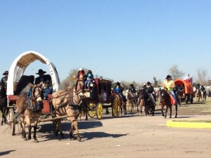 Southwestern Trail Riders leave Tom Bass Park outside of Pearland