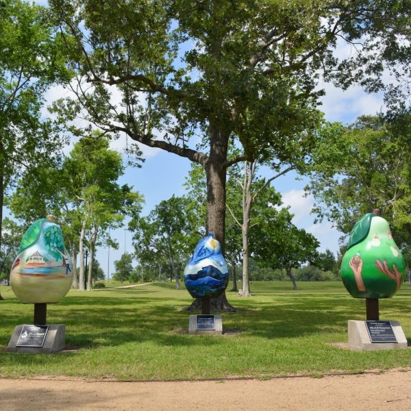Independence Park Trio of Pear-Scape Trail sculptures