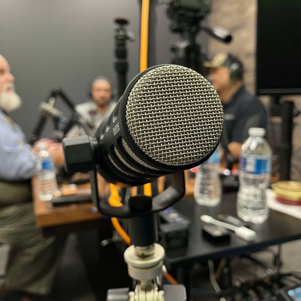 Microphone Closeup During Recording of The 1894 Podcast